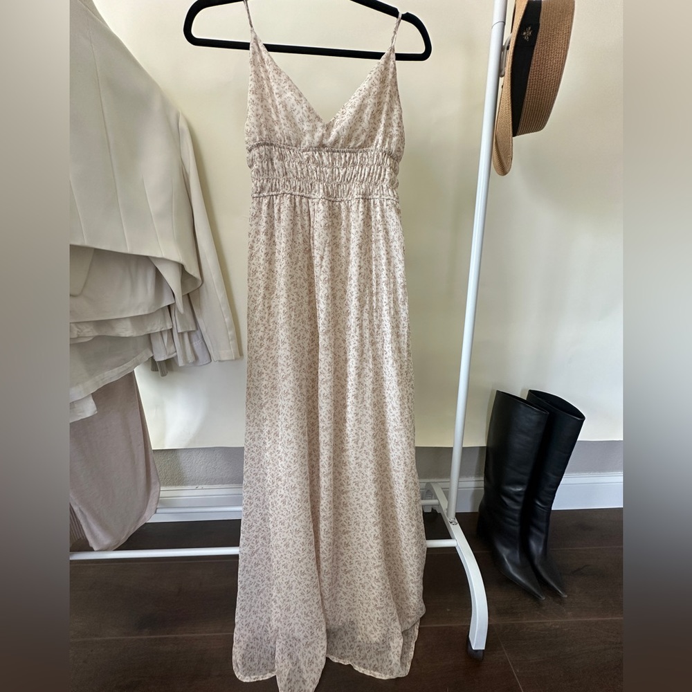 Altar’s State floral neutral maxi dress spaghetti strap